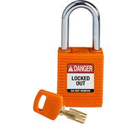 SafeKey Nylon Padlock, 38mm x 84mm x 19mm, Orange