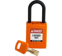 SafeKey Nylon Padlock, 38mm x 84mm x 19mm, Orange