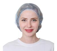SAFEKO Disposable Honeycomb Nylon Hair Nets | Breathable | 100 Count [BLUE | 21”]