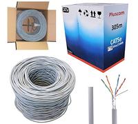 Safekom 305M RJ45 Cat5 Cat5e Network Ethernet FTP Outdoor CCA Patch LAN Bulk Roll Reel Foil Shielded Twisted Cable 305 Meter 1000 Mbps Networking 4 Foiled Pair Lead Wire PC Laptop Modem Router