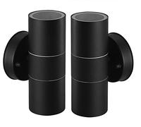 Safekom 5Pcs GU10 Wall Light Lamp Waterproof IP44 Black Stainless Steel Modern Indoor Outdoor Up Down Double Wall LED Light ZLC03 New Heavy Duty Patio Yard Garden Lighting Long Life Lamps