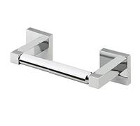 SAFEKOM Square Wall Mounted Toilet Roll Holder, Traditional Toilet Paper Holder, Tissue Roll Paper Dispenser Hanger Rack Bar Wall Mount High Shine Polished Chrome Plated Finish Screws & Fittings