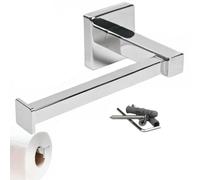 Safekom Stainless Steel Modern Deluxe Square Design Chrome Bathroom Accessory Bath Wall Mounted Bathroom Toilet Tissue Paper Roll Dispenser Holder Stand & Fittings Included