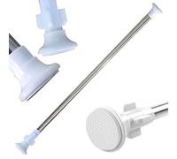 Safekom Telescopic Straight Bathroom Bath Extendable Wardrobe Windows Doors Bath Shower Curtain Rail Rod Pole Steel Rods Rails - 1 Year Warranty Free & Fast Same Day Dispatch UK Seller (110-200cm)