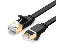 Safekom White Rj45 Cat 7 Ethernet Cable, High-speed 10gbp 600mhz Gigabit Cat7 Internet Network Flat Ethernet Cable, Internet Cable STP Compatible with PC, Modem, Router, Smart TV (BLACK, 5 METERS)