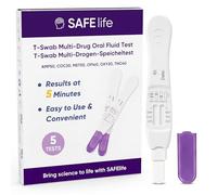 SAFElife Drug Testing Kits 6-in-1 Saliva Drug Test for Marijuana Cocaine Amphetamine Methamphetamine Opiate Oxycodone 5 Pack