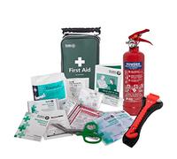 Safelincs Vehicle Safety Kit with Car Fire Extinguisher, Glass Hammer & St John Ambulance First Aid Kit