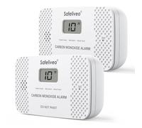 Safeliveo Carbon Monoxide Detector with Replaceable Battery, White, 2Pack