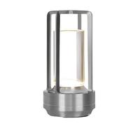 Safelles Crystal Lantern Table Lamp Modern Cordless Touch Control Dimming Ambient Metal Night Light for Outdoor/Indoor(Silver)
