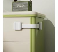 SAFELON 5 PCS Adjustable Cupboards Straps Locks, Baby Safety Drawer Locks, Childproof Locks for Cabinets, Ovens,Toilets, Fridges, Cupboard, No Drilling (White)