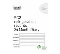 Safer Catering SC2 Refrigeration Temperature Records Diary, 24 Month Log Book, Food Standards Agency Approved