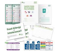 Safer Food Better Business 2025 Caterers Kit With Diary, Allergen Posters & Labels, Kitchen Safety Signs and Handbook Food Hygiene Compliance Pack