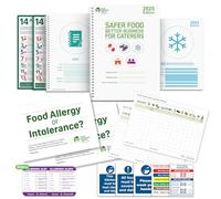 Safer Food Better Business 2025 Compliance Kit For Caterers With Diary, Fridge Temperature Records, Allergen Posters Labels, Kitchen Safety Signs for Food Hygiene Management