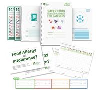 Safer Food Better Business 2025 Kit for Caterers - 13 Month Diary, Fridge Temperature Logs, Allergen Posters & Tables, 60 Food Labels - FSA Based Food Hygiene Record Keeping Book