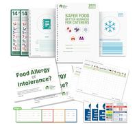 Safer Food Better Business 2025 Kit - SFBB Compliance Pack with Diary, Fridge Temperature Records, Allergen Posters, Labels, Kitchen Safety Signs for HACCP Food Hygiene Management