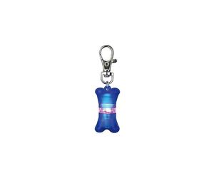 Safer Life Bone Style Flasher With Address Compartment For Dogs - Blue / Large - flasher trixie light tag dogs blue collar night