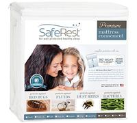 SafeRest Full Size Premium Waterproof Lab Certified Bed Bug Proof Zippered Mattress Encasement - Designed For Complete Bed Bug, Dust Mite And Fluid Protection White Fits 6-9 In. H