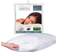 SafeRest Premium Hypoallergenic Bed Bug Proof Zippered Waterproof Pillow Protector White Queen
