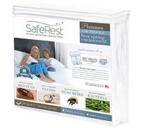 SafeRest Premium Hypoallergenic Waterproof Certified Low Profile Bed Bug Proof Box Spring Encasement 5.5" - Vinyl Free White Queen