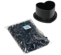 Saferly Heart Tattoo Ink Caps Cups with Base for Tattoo, Tattooing, Disposable Pigment Holder, Microblading Tattoo Supplies, Medium, Bag of 500, Black