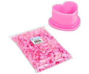 Saferly Heart Tattoo Ink Caps Cups with Base for Tattoo, Tattooing, Disposable Pigment Holder, Microblading Tattoo Supplies, Small, Bag of 500, Pink