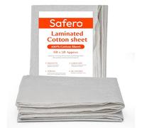 Safero Laminated Cotton Dust Sheets for Decorating & Painting Size 6 feet x 3 feet | Paint Cover Sheet Backed with Plastic Polythene Sheeting | Drop Cloth for Painting, Furniture, Floor, StairCase
