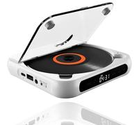 Saferplus Portable CD Player,Bluetooth-Compatible Hi-Fi Sound,Rechargeable Cd Player,Compact&Lightweight Music Player,for Travel, Car, Home(White)