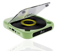 Saferplus Portable CD Player,Bluetooth-Compatible Hi-Fi Sound,Rechargeable Cd Player,Compact&Lightweight Music Player,for Travel, Car, Home(Green)