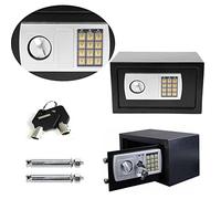 Safes for Home Fireproof Waterproof with 2 Manual Override Keys, 8.5L Security Safe Cash Box with Double Digital Keypad and Safety Key Lock Cabinet Safes, Black