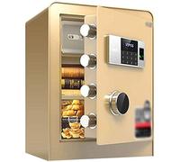 Safes S for Safety Cabinet Intelligent All-Steel Anti-Theft Fingerprint Password Double Lock Anti-Theft Home Office SDeposit 45X38X32Cm Safe,Black (Guld A)