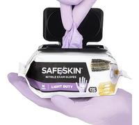 SAFESKIN Disposable Nitrile Gloves in POP-N-GO* Pack - Light Duty - Medium Size, Powder Free, Food Safe, Cleaning - 50 Count