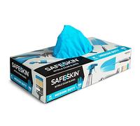 SAFESKIN Pack of 100 Disposable Gloves, Powder-Free, Medium Size, for Food, First Aid, Cleaning, Gardening, Crafts, Exam Gloves