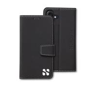 SafeSleeve EMF Protection Anti Radiation for iPhone 16 Case, RFID EMF Blocking, Card Holder Wallet, Vegan Leather, Adjustable Stand Cell Phone Case, for Women & Men (Black)