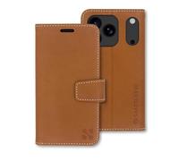 SafeSleeve EMF Protection Anti Radiation for iPhone 17 Pro - Vegan Leather iPhone 17 Pro Case with Card Holder, Military-Grade Shielding, 3-Card Slots with Built-in Stand (Genuine Leather)