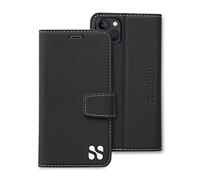 SafeSleeve EMF Protection Anti Radiation iPhone 15 Plus Case, RFID EMF Blocking, Card Holder Wallet, Vegan Leather, Adjustable Stand Cell Phone Case, for Women & Men (Black)