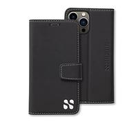 SafeSleeve EMF Protection Anti Radiation iPhone 15 Pro MAX Case, RFID EMF Blocking, Card Holder Wallet, Vegan Leather, Adjustable Stand Cell Phone Case, for Women & Men (Black)