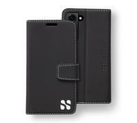 SafeSleeve Vegan Leather Wallet Case for Galaxy S25, Black