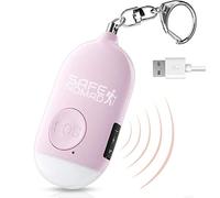 Safesound Personal Alarm for Women with LED Flashlight. Rechargeable, Waterproof, Pink, Small Police Approved Panic & Rape Alarm with Keyring for Students, Elderly, Girls & Kids