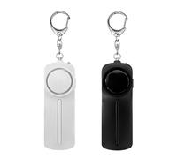 Safesound Personal Alarm: Your 130dB Self-Defense Companion - Keychain Emergency LED Flashlight - Security and Protection for Women, Girls, Kids, and The Elderly (Black & White, 2)