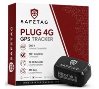 SafeTag Plug 4G - Self Install OBD GPS Tracker for Car, Van, Motorbike & More, Fits every vehicle, Live Tracking and Instant Alerts, 7 Day Free Trial & SIM Included, Designed in the UK