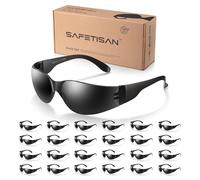 SAFETISAN Tinted Safety Glasses24 Paris Lightweight EyewearANSI Z87AntiFog Scratch Resistant black lens Wraparound Coverage Goggles Sunglasses Safety Protection for Construction Shooting Lab Work