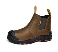 SAFETOE Safety Boots M-8025NBO Mens Wide Fit Over Cap Protection Non-steel Composite Toe Work Boots ESD Anti-static Water Resistant Cow Leather Heavy Duty Anti-nail Anti-slip Pu Rubber Sole S3 SRC