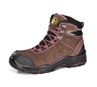 SAFETOE Women's Steel Toe Boots Waterproof Cow Leather Lightweight Work Boots for Women Fire Safety Boots Non Slip Puncture Resistant Size UK6 / EU40