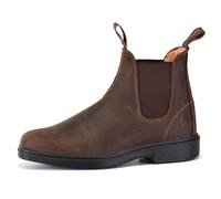 SAFETOE Work Chelsea Boots for Men - 8316 Slip On Soft Toe Nubuck Cow Leather Upper Lamb Skin Lining Mens Free Socks