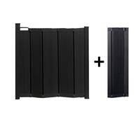 Safetots Automatic Folding Retractable Baby Gate, 55cm - 113.5cm, Black, Folding Stair Gate for Babies, Retractable Safety Gate