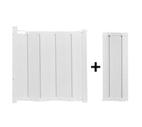 Safetots Automatic Folding Retractable Baby Gate, 55cm - 113.5cm, White, Folding Stair Gate for Babies, Retractable Safety Gate