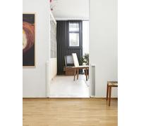 Safetots Automatic Folding Retractable Baby Gate, 55Cm - 113.5Cm, White, Folding Stair Gate For Babies, Retractable Safety Gate