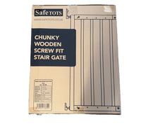 Safetots Chunky Wooden Screw Fit Stair Gate White, 63.5-105.5cm