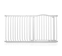 Safetots Curved Top Safety Gate, 134cm - 143cm, Matt White, Pressure Fit Stair Gate, Baby Gate for Doors Hallways and Spaces, Safety Barrier, Easy Installation
