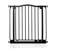 Safetots Curved Top Safety Gate, 71cm - 80cm, Matt Black, Pressure Fit Stair Gate - Black - Metal - 71cm -80cm